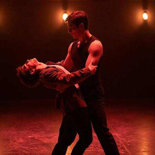 Intimate Dance in a Dimly Lit Room