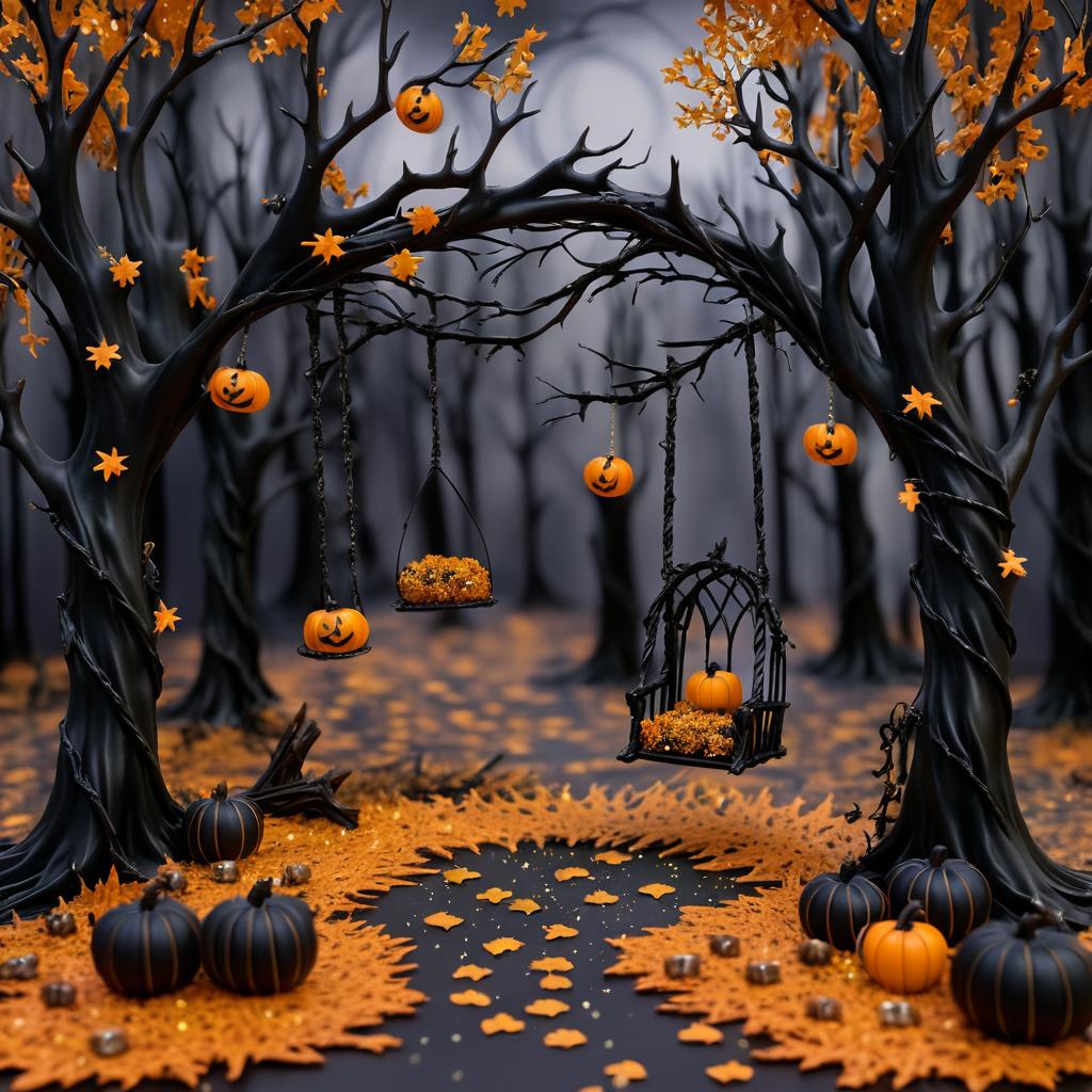 Gothic Halloween Forest with Popcorn