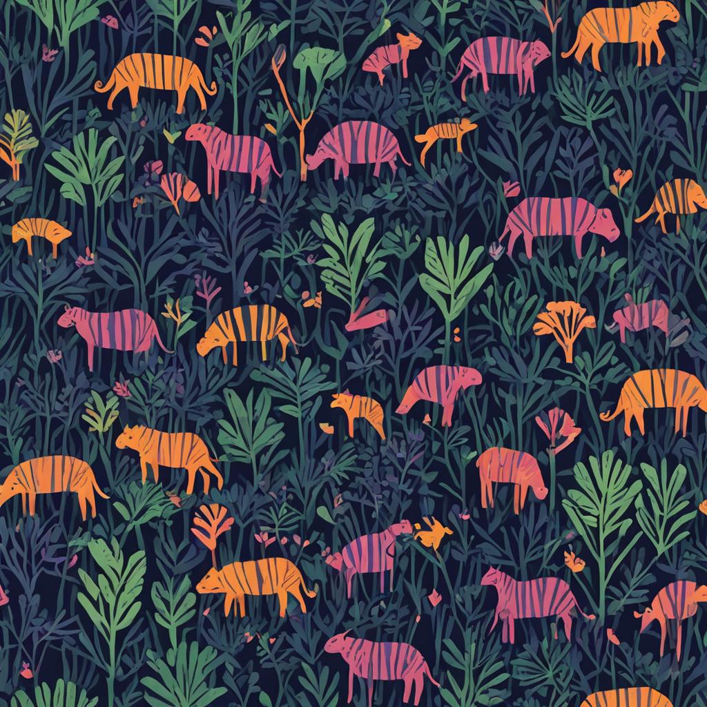 Twilight Jungle with Striped Colors