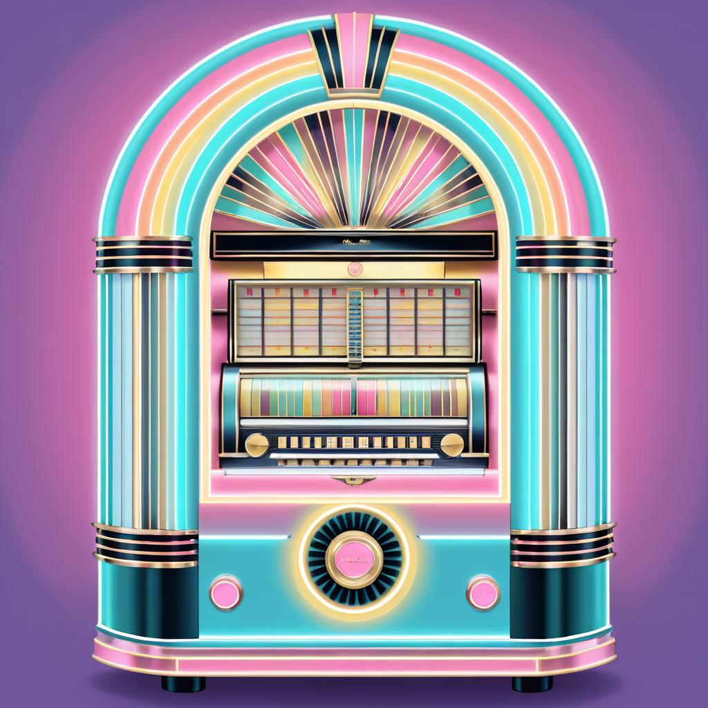 Retro Jukebox in Pastel Colors