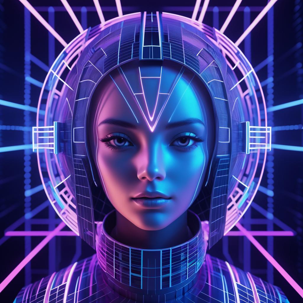 Futuristic Abstract 3D Girl Rendering