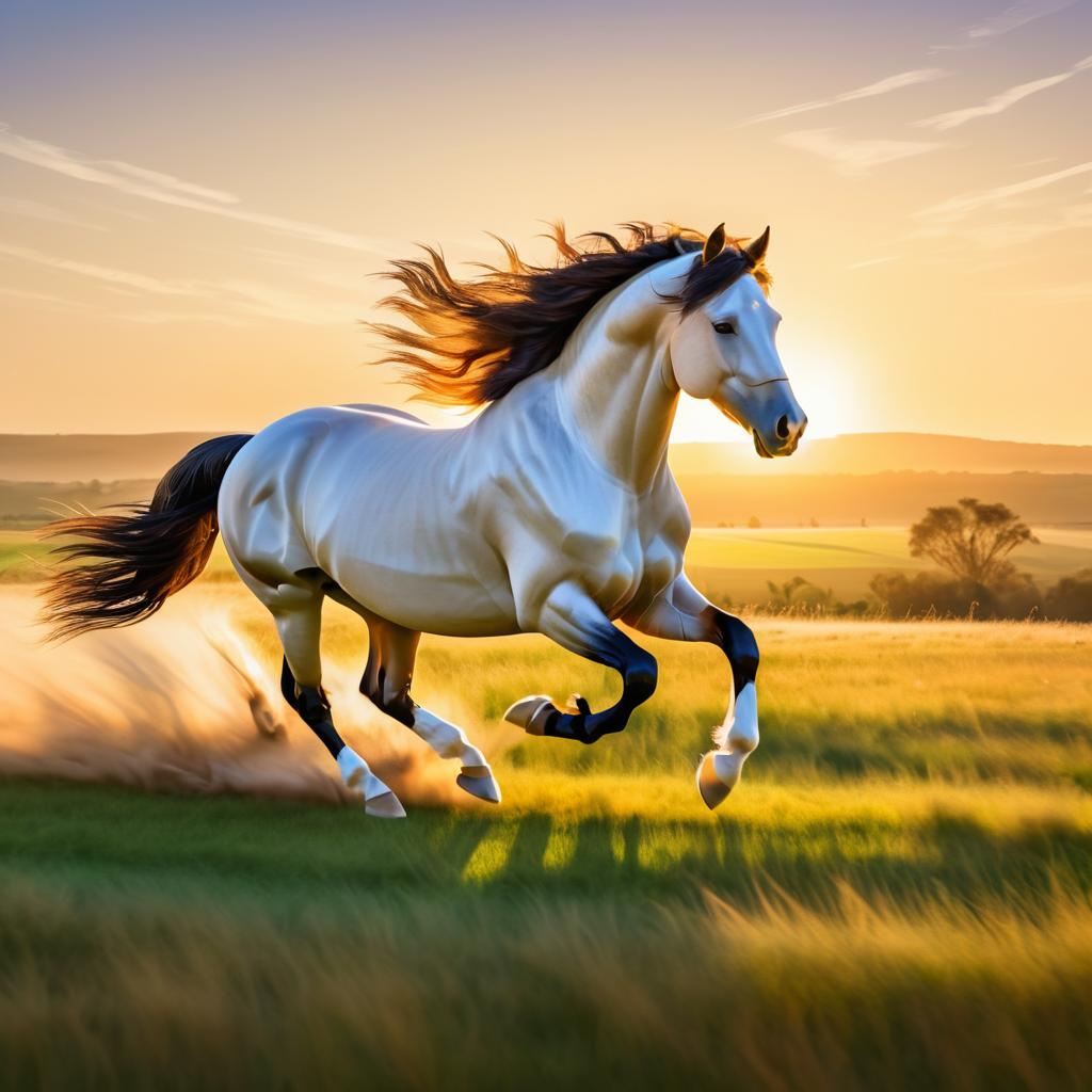 Majestic Galloping Horse at Sunset