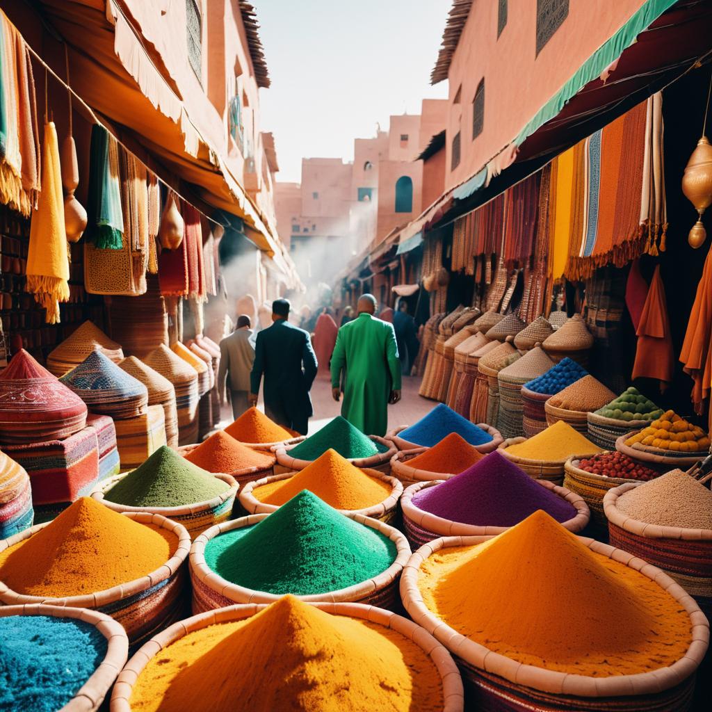 Vibrant Marrakech Market in Documentary Style