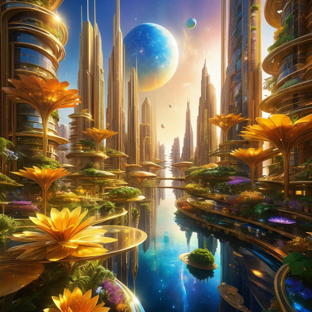 Futuristic Cityscapes with Vibrant Life