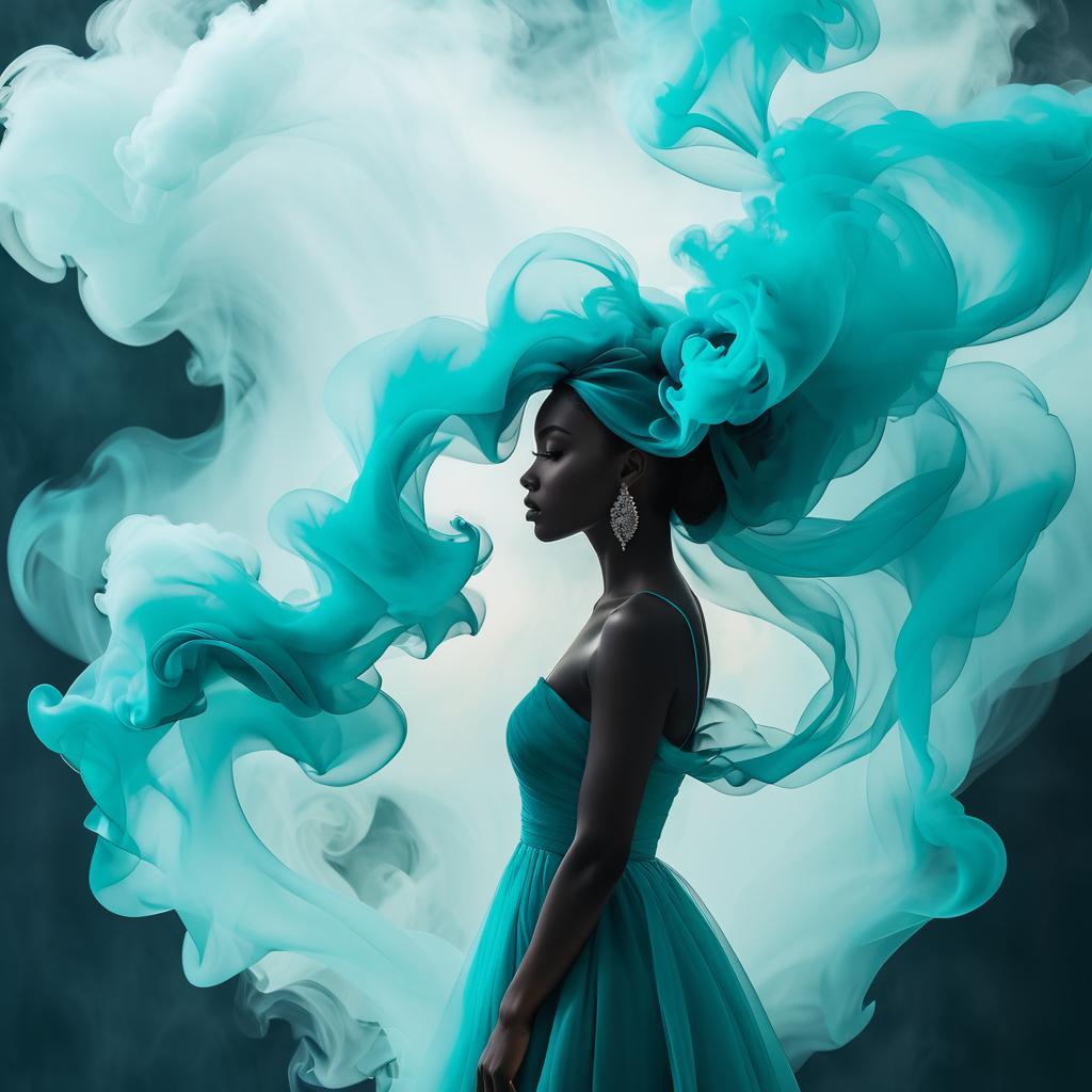 Ethereal Silhouette Portrait in Smoke