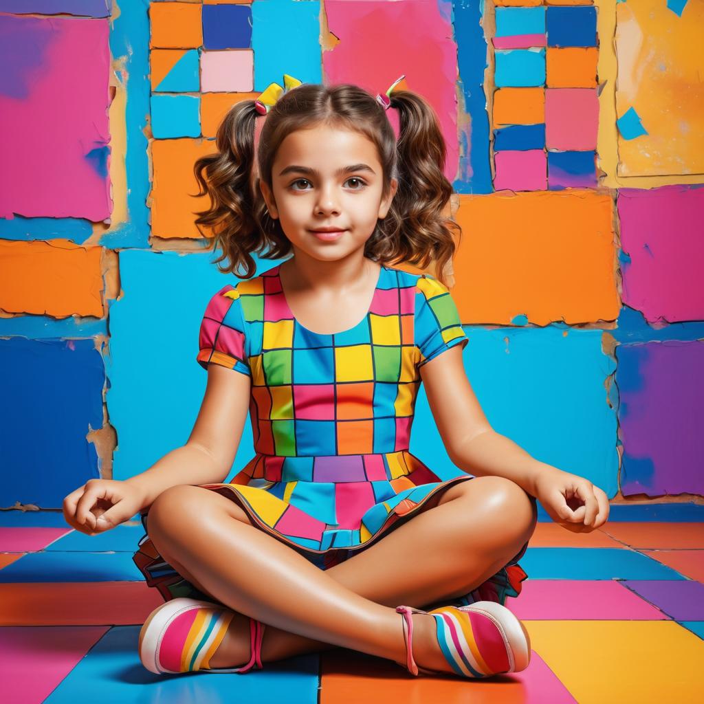 Playful Young Girl in Pop Art Style