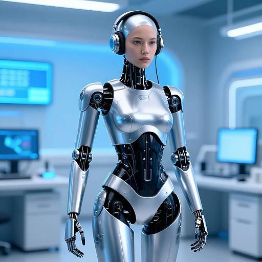 Photorealistic Futuristic Female Robot