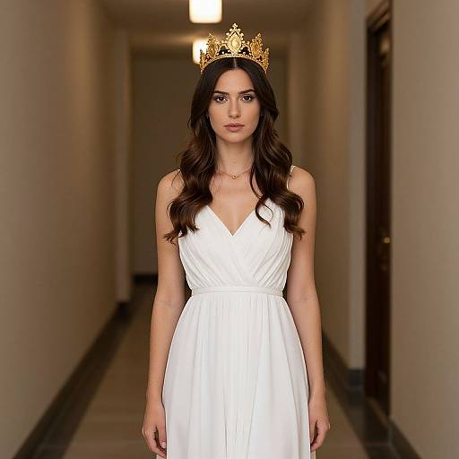 Persephone Costume in White Dress