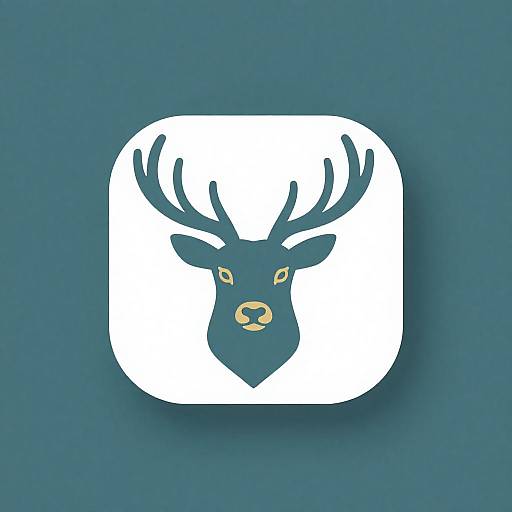 Teal Stag Minimalist Regal App Icon