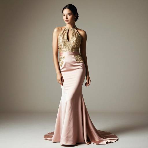 Elegant Woman in Blush Pink Gown