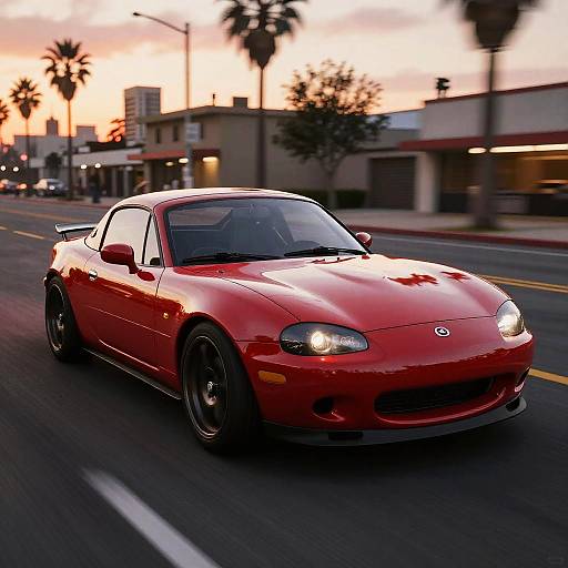 Sleek Red Miata Racing GTA V