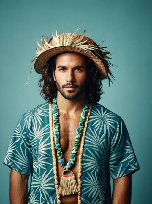 Man in Traditional Maui Costume