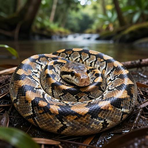 Surreal Close-Up of Python Molurus