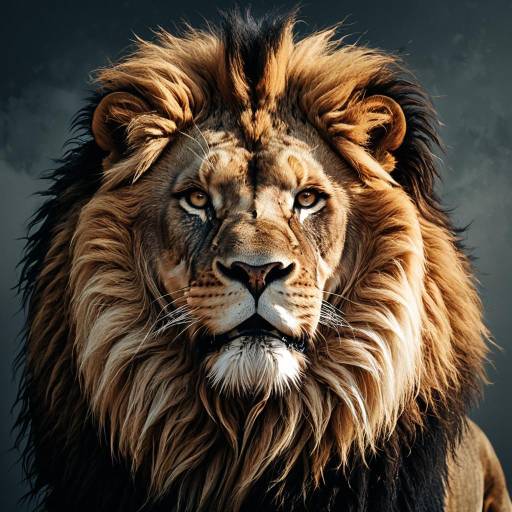 Fierce Lion Head with Flowing Mane Vector Art Fierce Lion Head with Flowing Mane Vector Art