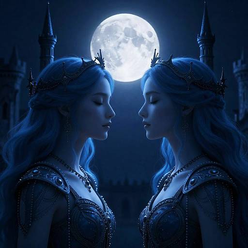 Surreal Blue-Toned Gothic Faces