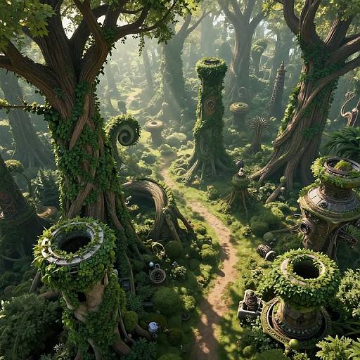 Surreal Enchanted Forest Landscape