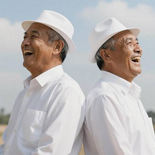 Joyful Bonding of Two Elders
