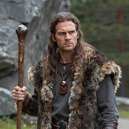 Mystical Forest Warrior with Staff