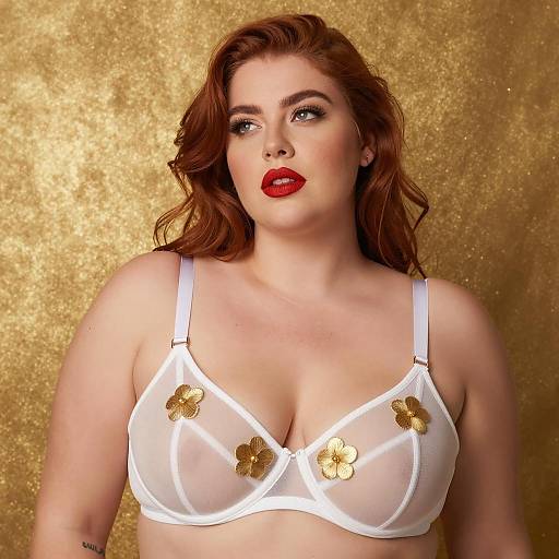 Confident Curvy Woman in Sheer Elegance