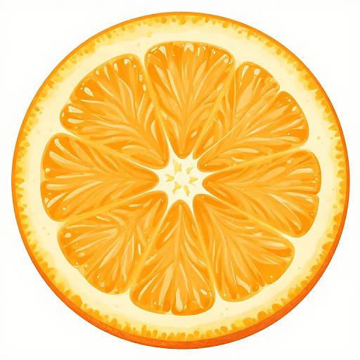 Hyperrealistic Juicy Orange Illustration