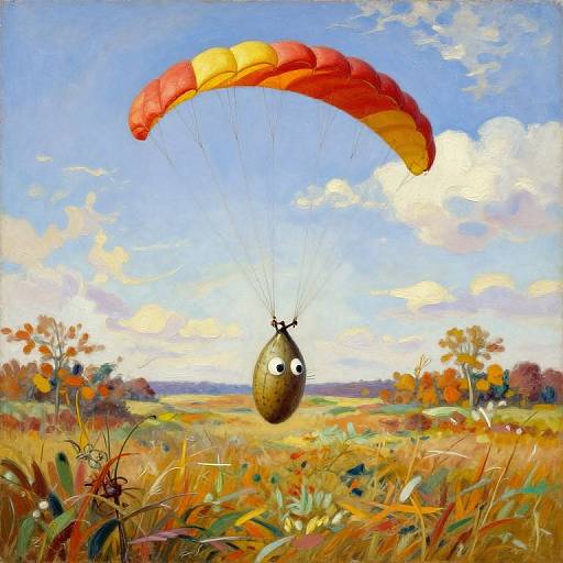 Fearful Anthropomorphic Seed Parachuting