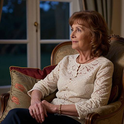 Graceful Woman in Vintage Twilight