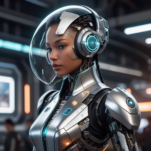 Sleek Futuristic Robotic Navigator Art
