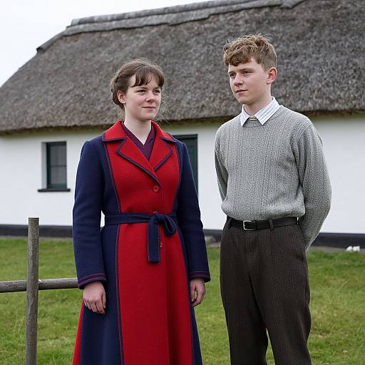 1940s Irish Couple by Farmhouse