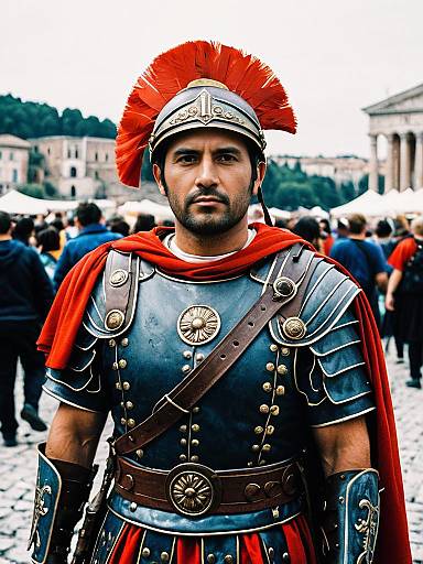 Man in Roman Soldier Costume