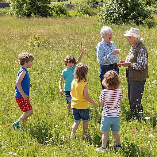 Family Reunion in Flowering Meadow