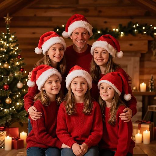 Festive Family Christmas Portrait