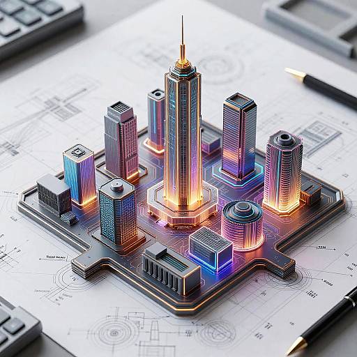 Futuristic AI-Generated CAD Blueprints