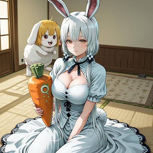 Illustration of Carrot (one piece), one piece in the style of Pageratta