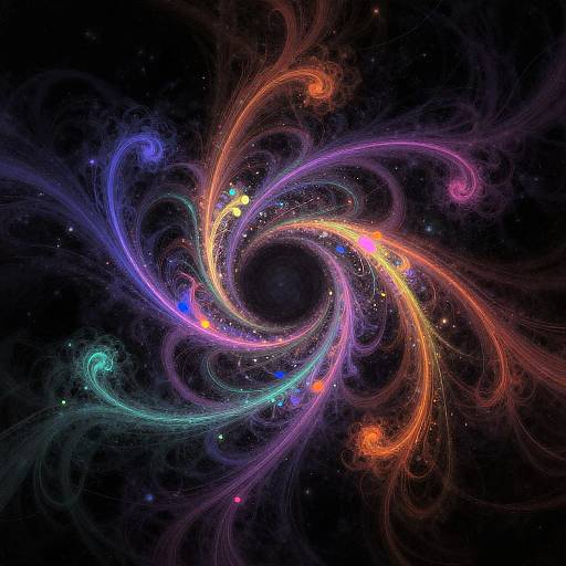 Cosmic Data Streams Fractal Art