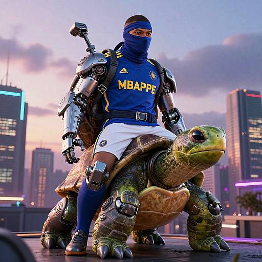Mbappe Turtle Ninja on Mech