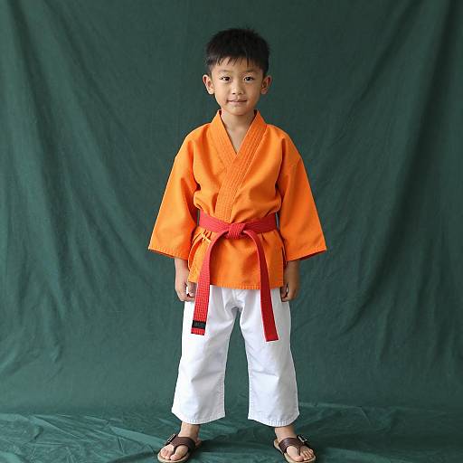 Martial Arts Boy in Traditional Costume