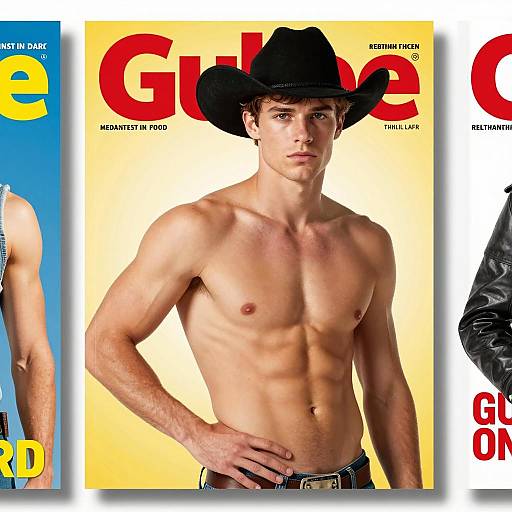 Stylish Magazine Cover with Cowboy Theme