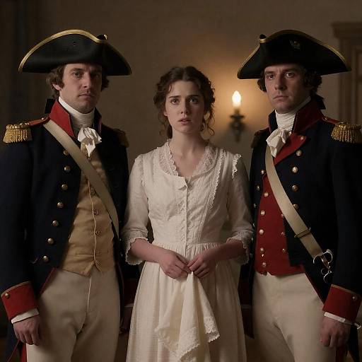 Candlelit 18th-Century Military Tension Portrait