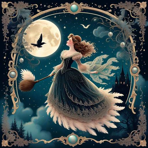 Magical Gothic Fairytale Night Sky Scene