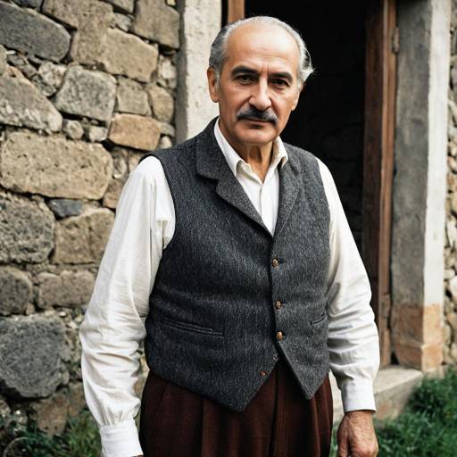 Elderly Italian Man in Vintage Rural Attire