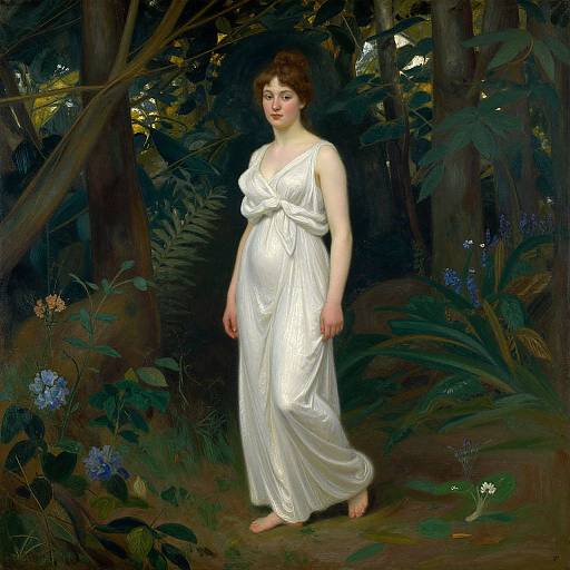 Woman Walking in Exotic Forest by Rousseau