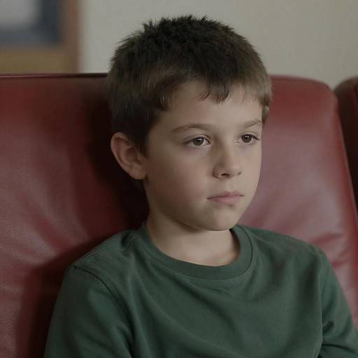 Young Boy in Red Chair Portrait