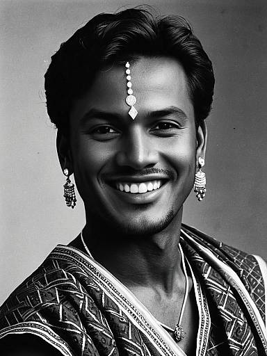 Realistic Male in Saree and Jewelry