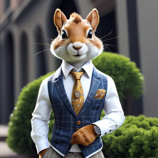 Anthropomorphic Squirrel in Formal Attire