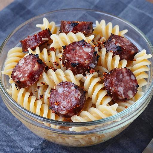 Close-Up Creamy Spiral Pasta Dish