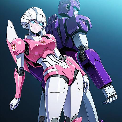 Illustration of Arcee, transformers in the style of Tonbi