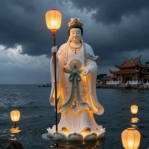 Mazu Guardian Spirit Over Ocean