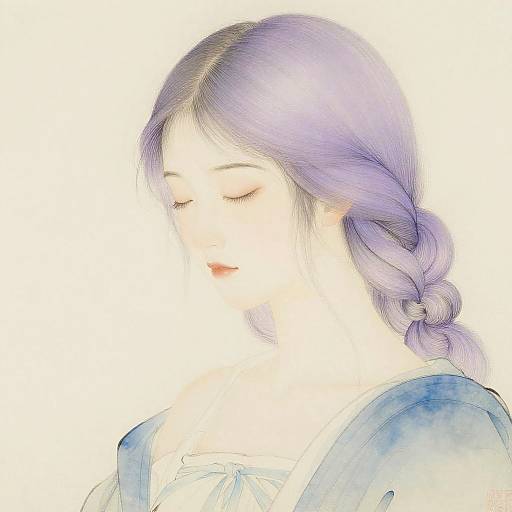 Neo-Classical Girl with Silver Lavender Hair