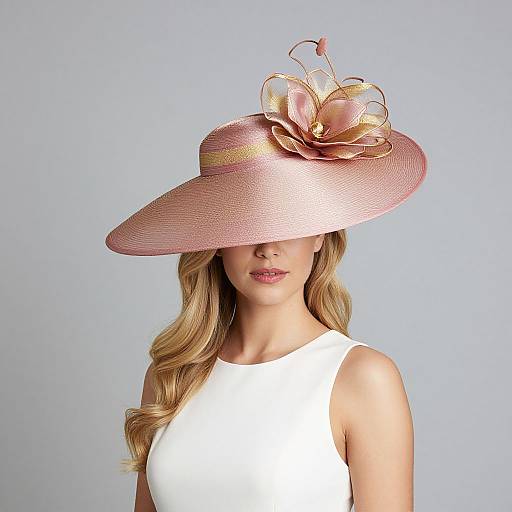 Blonde Woman with Dusty Pink Fascinator