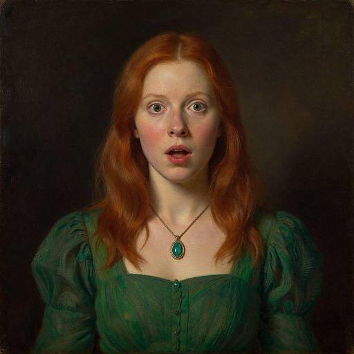 Surprised Red-Haired Woman Portrait